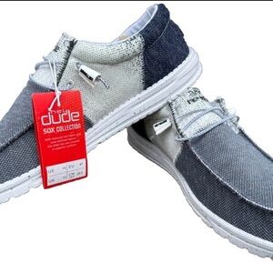 Hey Dude Men's Wally Sox Tri Ship On Shoes Color Fans Navy White Size 14